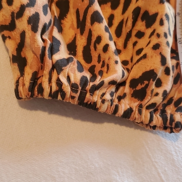 Billabong Paradise Leopard Puff Sleeve Mini Sz. L Dress NWT - Picture 9 of 13